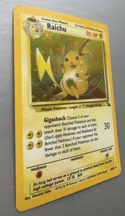 Pokemon Card WOTC TCG 1999 Raichu 14/62 Original Holo Rare Fossil - Image 3