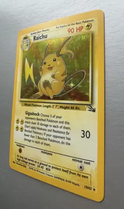 Pokemon Card WOTC TCG 1999 Raichu 14/62 Original Holo Rare Fossil - Image 4