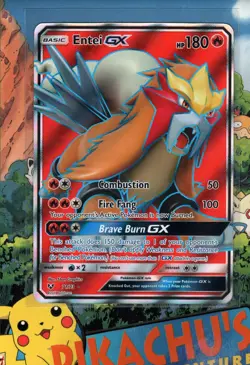 Pokemon TCG Entei GX Full Art Holo Card Shining Legends 71/73 Ultra Rare NM/M - Image 1