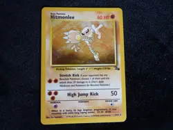 Pokemon TCG Fossil Hitmonlee Holo Rare Card 7/62 60 HP Unplayed - Image 2