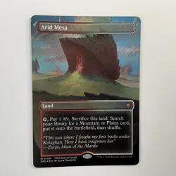 MTG Arid Mesa (0109) *FOIL* BORDERLESS Special Guest SPG NM/MT Tarkir Comb Ship - Image 1