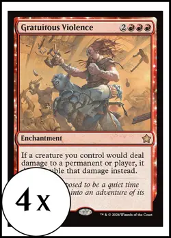 MTG ** FOIL ** 4 x Gratuitous Violence - Foundations - Playset 4x x4 - Image 1