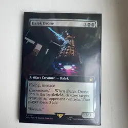 MTG Universes Beyond: Doctor Who Dalek Drone Extended Art Foil 0371 NM Rare - Image 1