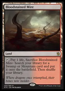 Lightly Played, English - 1 x MTG Bloodstained Mire Khans of Tarkir - Image 1