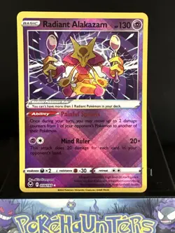 Pokemon Card Radiant Alakazam 059/195 Silver Tempest Near Mint - Image 1