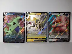 Tyranitar 158/264, Boltund 103 & Greedent 217 Fusion Strike V Lot Pokemon TCG - Image 1