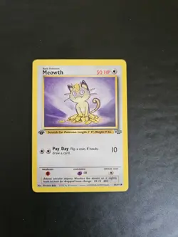Pokemon TCG Meowth 56/64 1st Edition WOTC Jungle NM/LP - Image 1