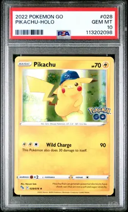 2022 Pokemon Pikachu - Pokemon Go - 028/078 - PSA 10 GEM MINT - Image 3