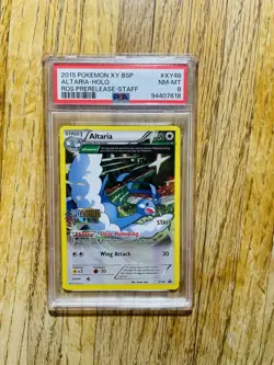 Pokemon 2015 XY Roaring Skies Altaria Staff Prerelease Holo Promo #XY46 PSA 8 - Image 1