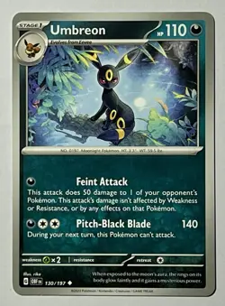Umbreon 130/197 (NM) Uncommon Scarlet & Violet: Obsidian Flames 2023 Pokemon - Image 1