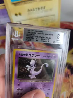 Pokemon Card Rocket's Mewtwo Mewtu Gym Challenge Holo Japan BGS Beckett 8 Swirl - Image 5