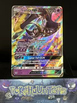 Pokemon Card Lunala GX 66/149 Sun & Moon Base Set Half Art Light Played - Image 1