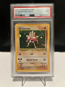 Pokemon TCG Hitmonchan Holo Rare Card Base Set 2, Card 8/130 - Image 1
