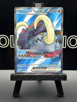 Great Tusk EX 230/198 Scarlet & Violet Base Set Full Art Pokemon Card Holo LP - Image 2