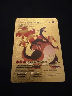 Pokemon Charizard VMAX G-Max Wildfire Gold Foil Fan Art Card #143/293 - Image 1