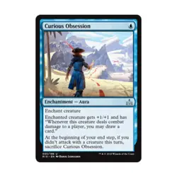 WOTC MTG Rivals of Ixalan Curious Obsession (U) (Foil) NM - Image 1