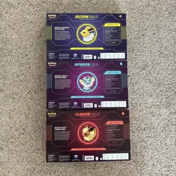 Pokemon TCG Flareon Jolteon Vaporeon VMax Premium Collection Set of 3 New Sealed 820650851308 - Image 2