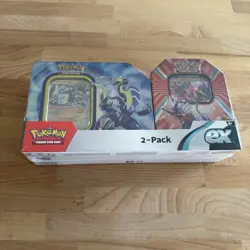 Pokemon TCG Paldea Legends Miraidon Koraidon ex Tin 2 Pack New Sealed - Image 1