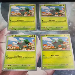 4x Bulbasaur 001/132 Mega Evolution Pokemon TCG Near Mint Card Playset NM MEG - Image 2