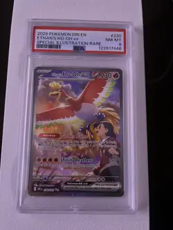 2025 POKEMON DRI EN-DESTINED RIVALS #230 ETHAN'S HO-OH EX PSA 8 - Image 1