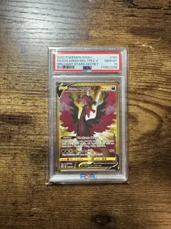 2022 POKEMON SWORD & SHIELD BRILLIANT STARS FULL ART/GALARIAN MOLTRES V PSA 10 - Image 1