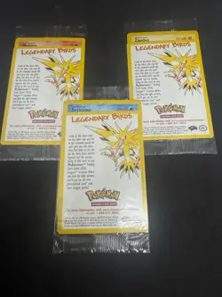 X3 Sealed Pokemon Moltres Articuno Zapdos Legendary Birds Movie Promo - Image 1