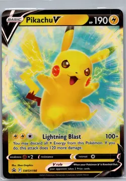 Pikachu V SWSH198 - Pokemon TCG SWSH Black Star Promos - Holo Promo (NM) - Image 1