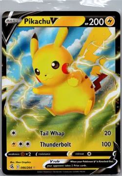 Pikachu V 086/264 - Pokemon TCG SWSH08: Fusion Strike - Ultra Rare (NM) - Image 1