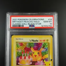 PSA 10 Birthday Pikachu 24 Pokemon Celebrations Holo Graded Card - Image 2