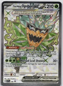 Teal Mask Ogerpon ex - Ultra Rare SV: Scarlet & Violet Promo Cards 166 NM Pokemo - Image 1
