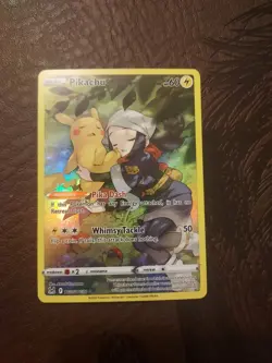 Pikachu & Akari TG05/TG30 Lost Origin Trainer Gallery NM Ultra Rare Pokemon Card - Image 1