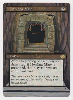 Altered Howling Mine HP Retro MTG Magic Hand Painted Unique Custom Extended Art! - Image 1