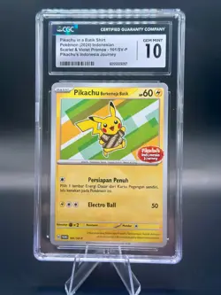 CGC 10 - Pikachu in Batik Shirt 101/SV-P Promo Pokemon Indonesian Exclusive Gem - Image 1