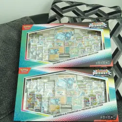 2x Pokemon Prismatic Evolutions Lucario EX and Tyranitar EX Premium Collection - Image 2