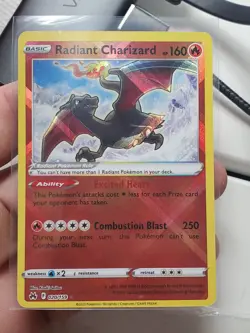 Radiant Charizard 020/159 Ultra Rare Holo Crown Zenith Pokemon Pack Fresh Mint - Image 1