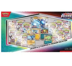 Pokemon Prismatic Evolutions Lucario EX & Tyranitar Premium Collection - Image 1