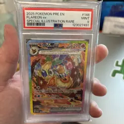 2025 PSA 9 Pokemon Flareon EX Special Illustration Rare Prismatic Evolution 146 - Image 1