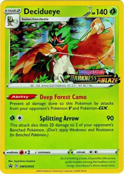 Pokemon Decidueye - SWSH035 - Prerelease Promo NM-Mint SWSH Black Star Promos - Image 1