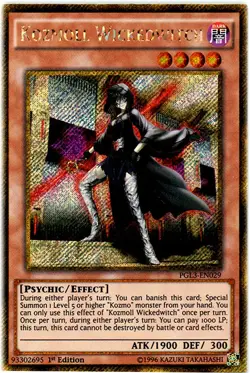 Yugioh! LP Kozmoll Wickedwitch - PGL3-EN029 - Gold Secret Rare - 1st Edition Lig - Image 1