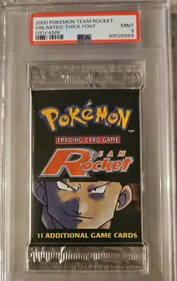 PSA 9 MINT Team Rocket Giovanni Art SEALED Booster Pack Pokemon Card - Image 1