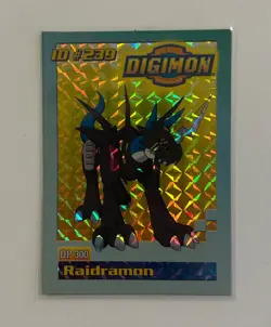 1999 Bandi Digimon Toy Exclusive ID#239 Holofoil Card - Raidramon - Rare Holo - Image 1