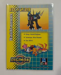 1999 Bandi Digimon Toy Exclusive ID#239 Holofoil Card - Raidramon - Rare Holo - Image 2