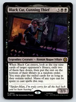 Black Cat, Cunning Thief MTG Magic the Gathering R Marvel's Spider-Man 52 NM - Image 1