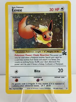 Eevee 11/53 Wotc Black Star Promo Holo Pokemon LP/NM with **SWIRL - Image 1