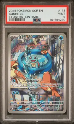 2024 POKEMON SCR EN-STELLAR CROWN ILLUSTRATION RARE #148 SQUIRTLE PSA 9 - Image 1