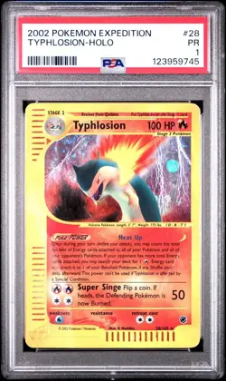 PSA 1 PR POOR 2002 Pokemon Expedition 28/165 Typhlosion Holo Rare POP 13 - Image 1