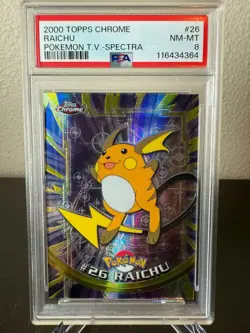 Pokemon 2000 Topps Chrome Raichu Spectra PSA 8 Near Mint-Mint #26 - Image 1