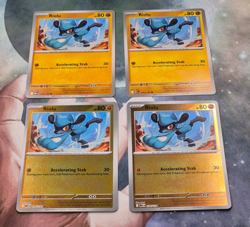 4x Riolu 076/132 Reverse Holo Mega Evolution Pokemon TCG Near Mint Card Playset - Image 1