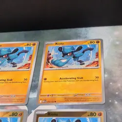 4x Riolu 076/132 Reverse Holo Mega Evolution Pokemon TCG Near Mint Card Playset - Image 5