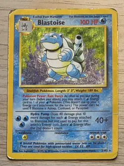 Blastoise Holo 2/102 Base Set Unlimited 1999 WOTC Pokemon TCG Card - HP - Image 3